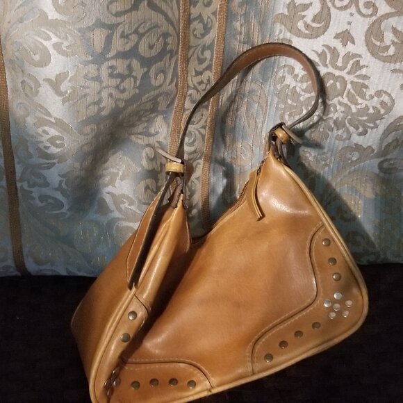 Stylish Tan Leather Shoulder Bag - Picture 1 of 5